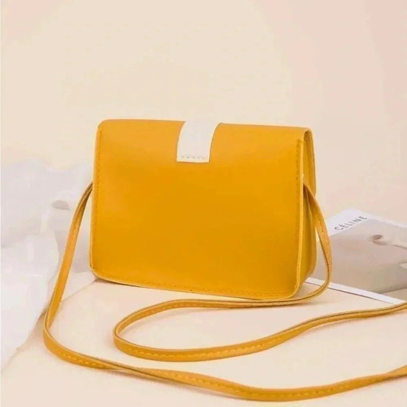 ⚠️Clearance Yellow Color Block Square Crossbody Bag - Picture 3 of 5